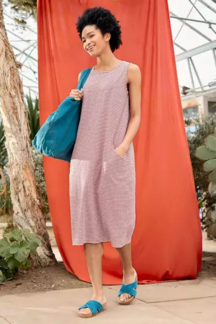 SEASALT WOMEN S DRESS red Okanum Linen Dress Regular Azalea
