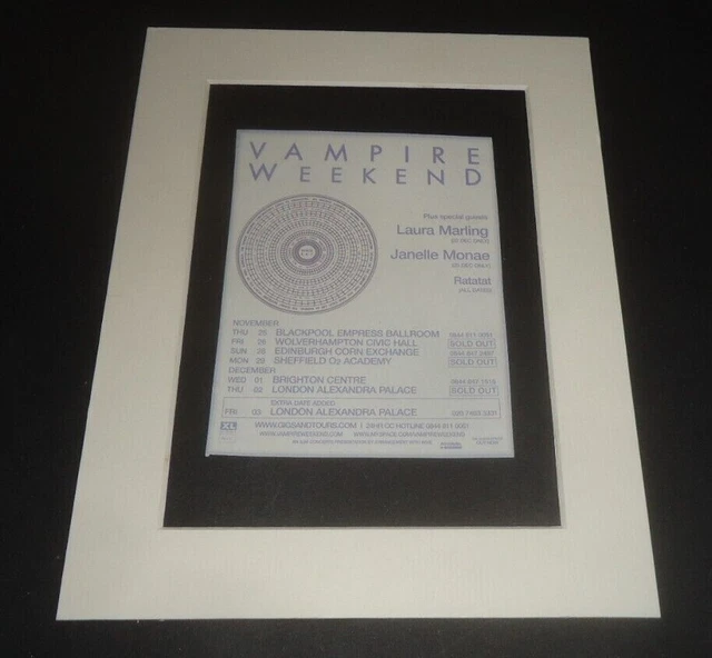 VAMPIRE WEEKEND 2010 tour-mounted original advert