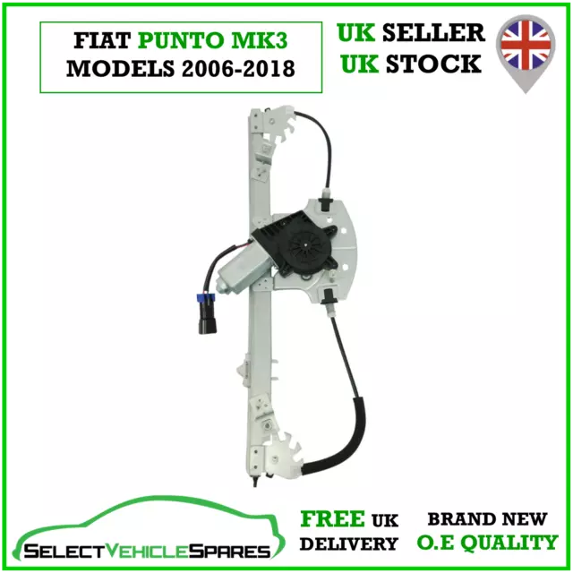 New Fiat Grande Punto Drivers Side Right Front Window Regulator & Motor 06-18