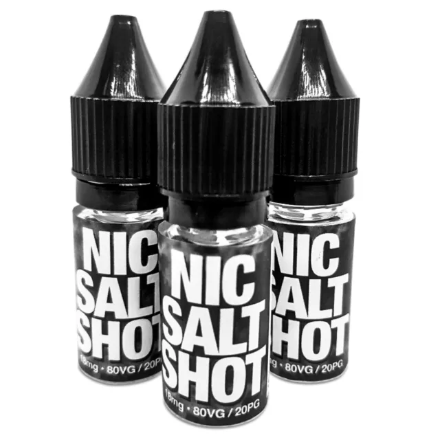 Nic Salt Shot 18MG 10ML 80VG/20PG BY Mister Vape Unflavoured Nicotine Salt Shots