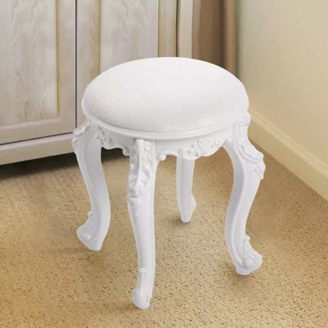 French Round Footstool Dressing Table Stool Bedroom Makeup Chair Seat Footrest
