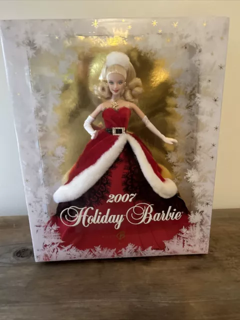 2007 Holiday Barbie Doll in Red Velvet Gown K7958 New NRFB Model Muse