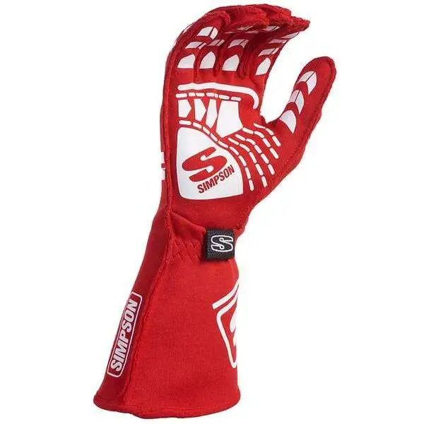 Simpson Racing EGLR Endurance Racing Gloves SFI 3.3/5 Adult Large Red Pair