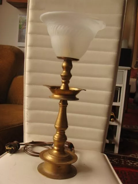 Tischleuchte Lampe Leuchte Tischlampe Bronze Messing Guss antik alt