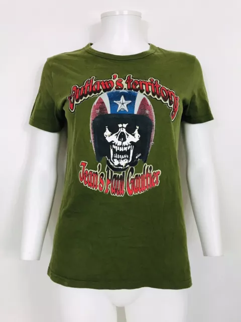 Rare Vtg Jean Paul Gaultier Jpg Jean's Green Skull Print T Shirt M