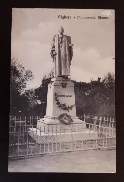 Cartolina Alghero Monumento Manno - Non Viaggiata - Primi Del 900