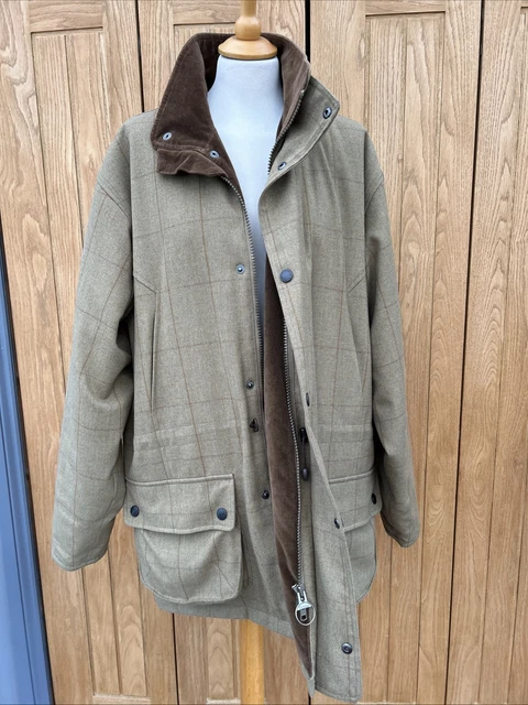 MEN'S BARBOUR FIELD Tweed WOOL Quilted LINED JACKET Coat Size