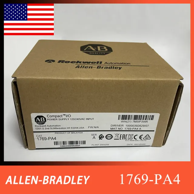 2021 New Factory Sealed Allen Bradley 1769-PA4 /A CompactLogix Power Supply