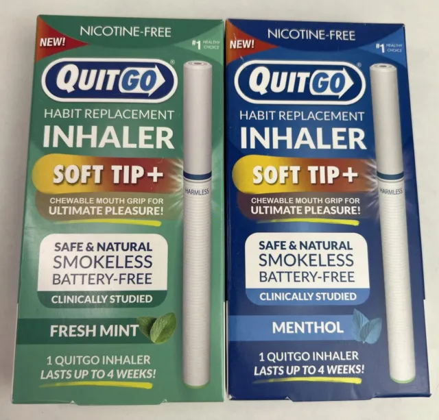 Paquete de 2 inhaladores para dejar de fumar con sabor a mentol fresco QuitGo como nuevo y fresco