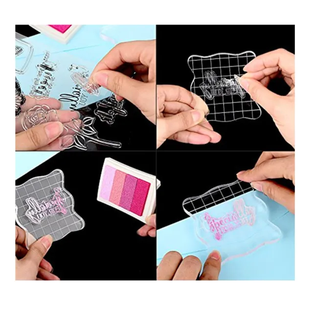 Square Acrylic Block Stamp Block Stamping Tools for DIY Crafts 5x5cm 5