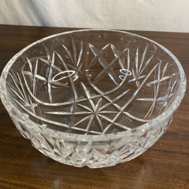 WATERFORD LISMORE  Irish Crystal Large Salad/Fruit Bowl 8" Round *Regular Wear