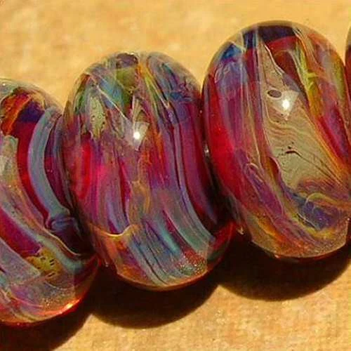 5FISH ~ Handmade Lampwork Boro Spacer Beads ~ Cimaron Sunset (8)