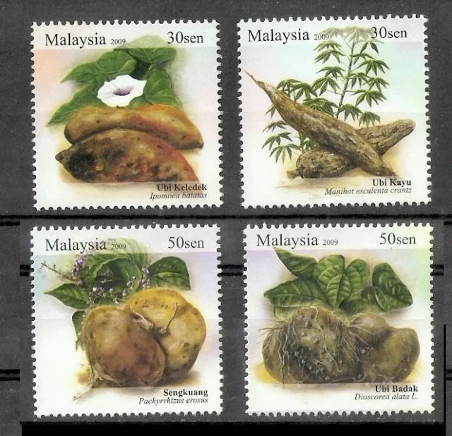 *FREE SHIP Malaysia Tuber Plants 2009 Flower Tree Flora Fruit Food (stamp) MNH