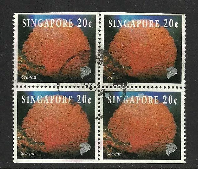 Singapore Postal Issue - 1994 - Block Of 4 Used Commemorative Reef Life Stamps