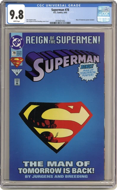 Superman #78B Jurgens Collector's Edition Variant CGC 9.8 1993 3978401002