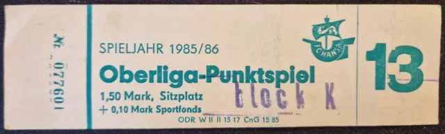 DDR Fußball Oberliga, FC Hansa Rostock, Eintrittskarte Sitzplatz, Saison 1985/86