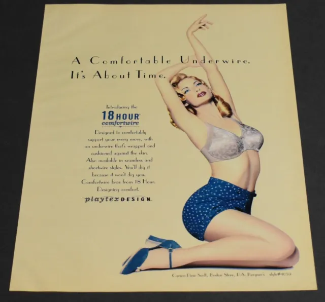 Playtex Bras, Bra, Full Page Vintage Print Ad 