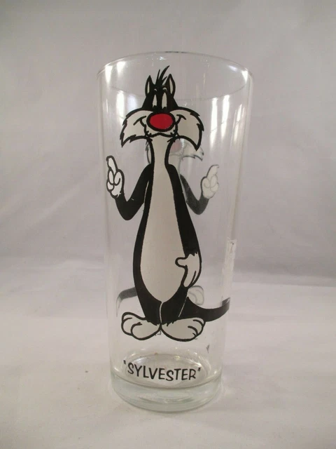 Sylvester Brockway Glass Black Letters Warner Bros. 1973 Pepsi Collector Series