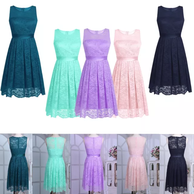 Women Lace Party Bridesmaid Dress Short Evening Prom Ball Gown Wedding Cocktail