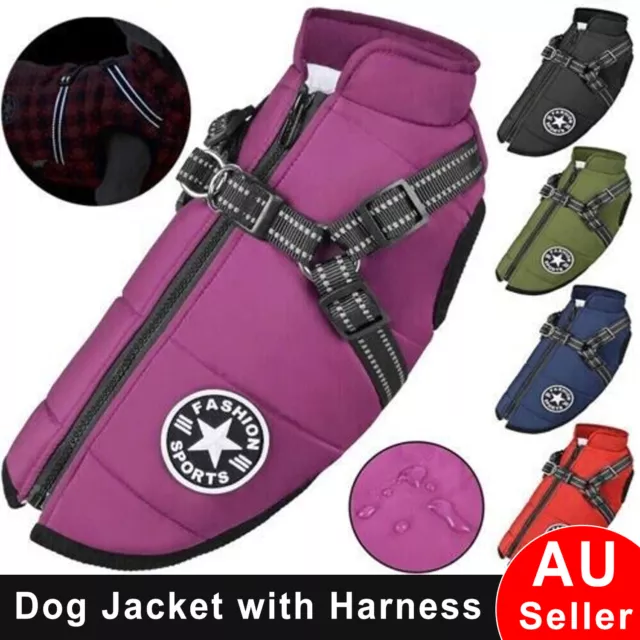 Autumn Winter Pet Vest Puppy Dog Cat Warm Padded Coat Harness Zip Jacket Apparel