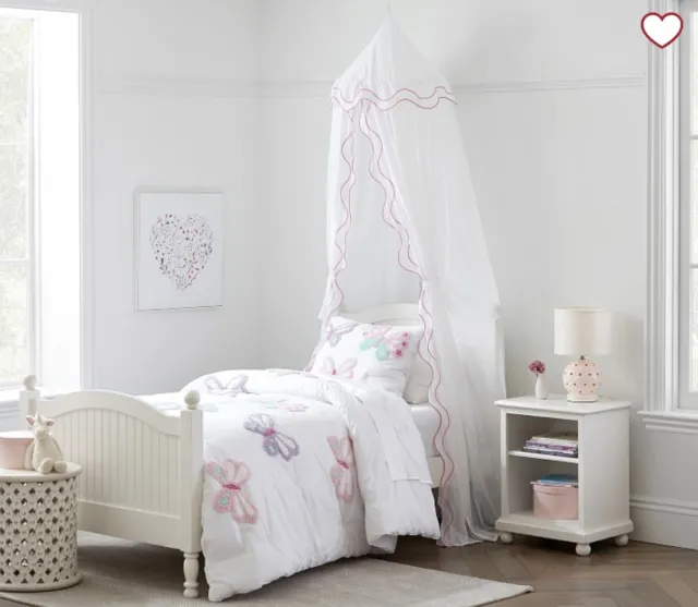 Cama con dosel cama con dosel niños nido mosquitera rosa alrededor de la  habitación de los niños