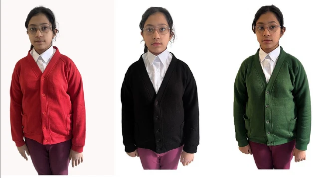 Girls School Cardigan Uniform School Wear Cardigan Button Long Sleeve UK