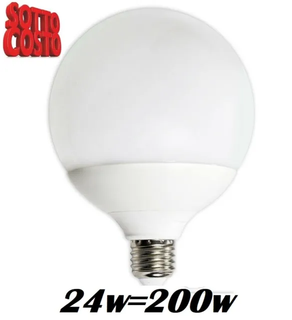 OFFERTA LAMPADINA LAMPADA Led 24W=200W Watt E27 G125 Globo Sfera Alta Resa  EUR 3,50 - PicClick IT