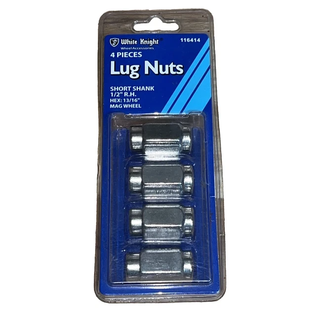 White Knight 116414 Bulge Acorn Lug Nuts 1/2” -20 R.H. Hex 13/16”  Mag Wheel