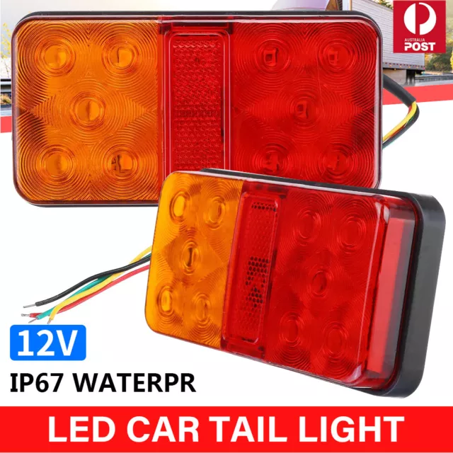 2x 12V LED Ute Rear Trailer Tail Lights Caravan Truck Boat Car Indicator Lamp AU
