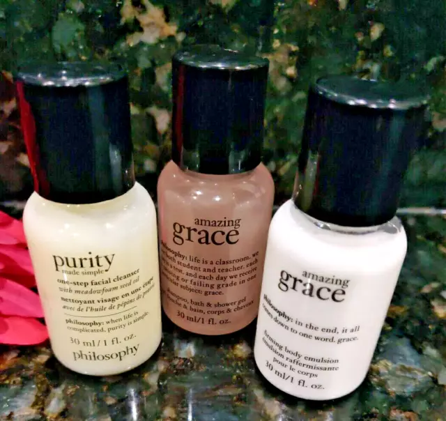 Philosophy Sample Lot of 3: Shower Gel, Firming Body Emulsion + Facial Cleanser