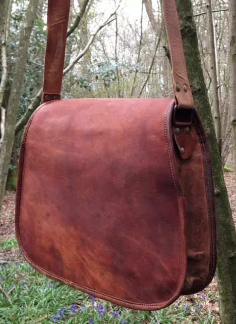 Neuf Cuir Véritable Vintage Messager Femmes Épaule Hippie Sac 3