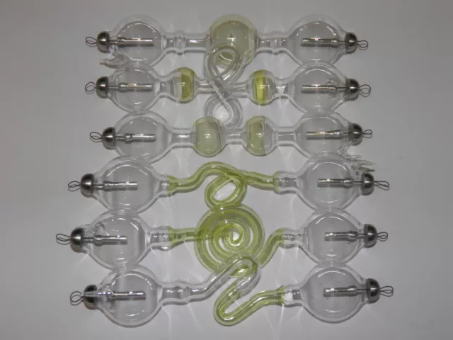 Geissler Röhren tubes divers 15 cm uranium vaseline glass Uranglas Lutz Neumann