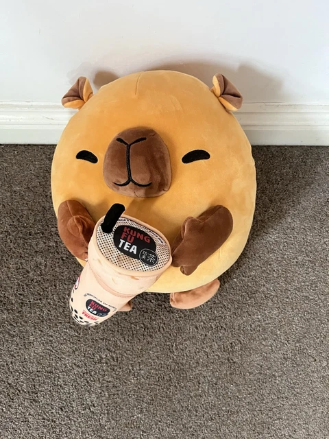 CAPYBARA SUPER SOFT with Bubble Tea VGC Soft Toy Plush £9.19 - PicClick UK
