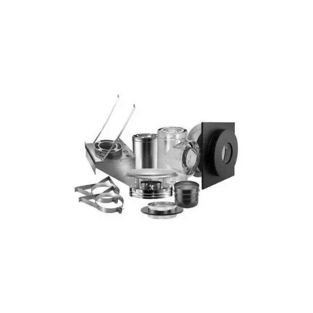 Chimney Pipe Out Through the Wall Basic Install Kit 6 in. x 17 in. Triple-Wall