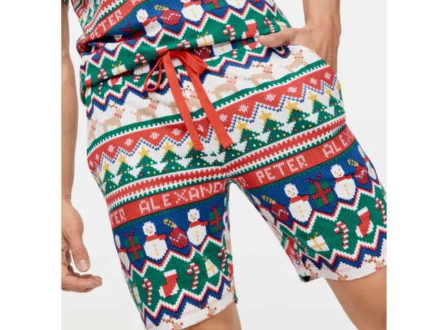 Peter Alexander Men’s Christmas Fairisle Mid Shorts - Size XXS - BNWT