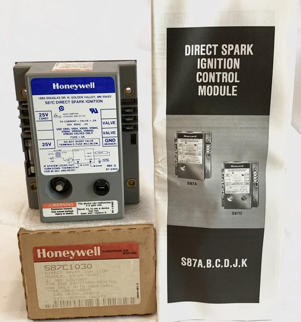 Honeywell S87C1030 Direct Spark Ignition Module 25VAC/60HZ NOS