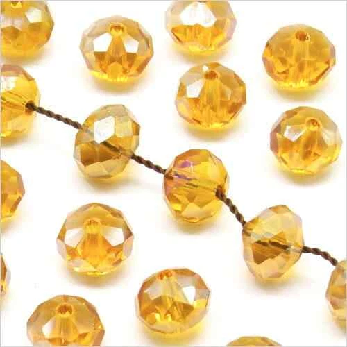 Lot de 20 Perles à Facettes Rondelles en cristal 8x6mm Topaze