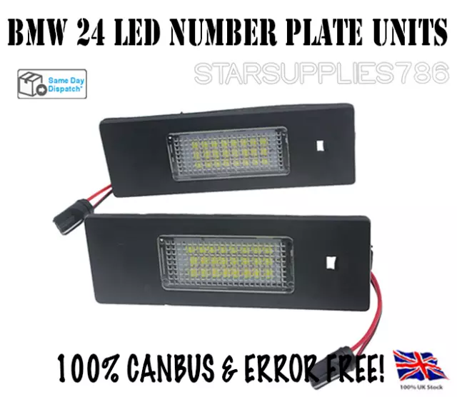 2X Bmw 24 Led License Number Plate Units Canbus Error Free Bmw 1 6 Series Z4