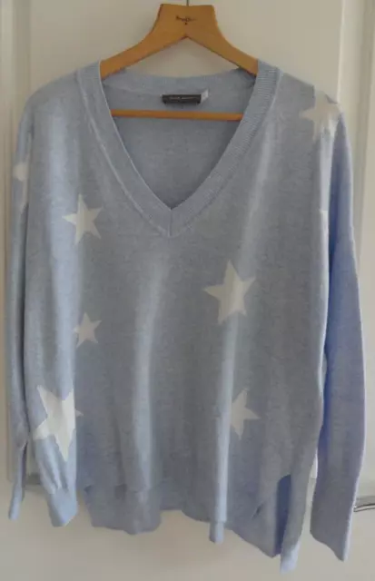 MINT VELVET BLUE STAR JUMPER M OVERSIZED LUXE KNIT With COTTON CASHMERE ...