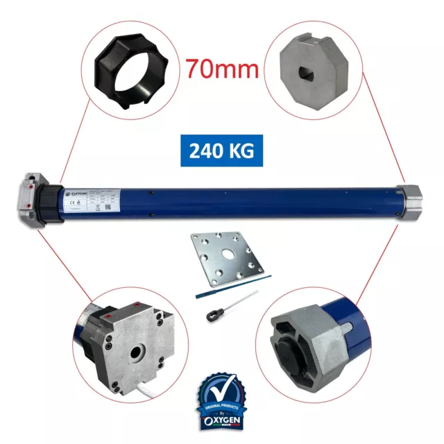 MOTOR TUBULAR ACCIONAMIENTO 120NM 240Kg PERSIANA TOLDO ENROLLABLE UNIVERSAL OXY