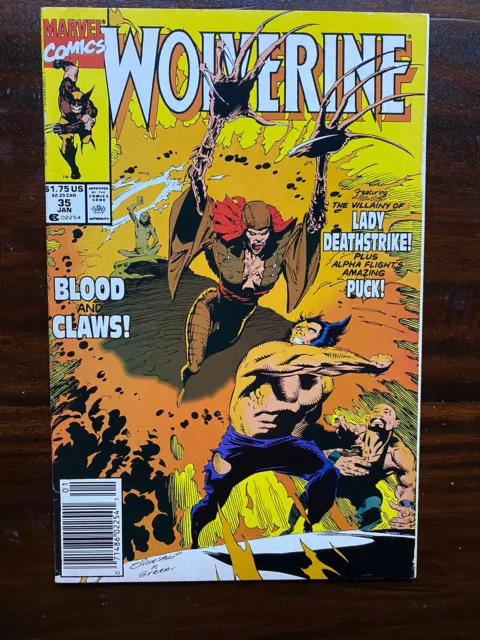 WOLVERINE#35 v2 LADY DEATHSTRIKE & PUCK APPEARANCE Marvel Comics 1991