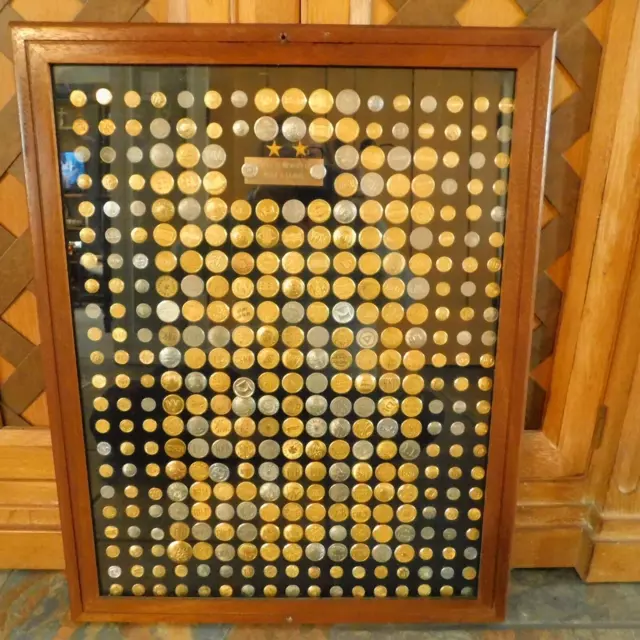 VTG BRASS and SILVER RAILROAD UNIFORM BUTTON DISPLAY 368 Pcs. $1.63 per BUTTON