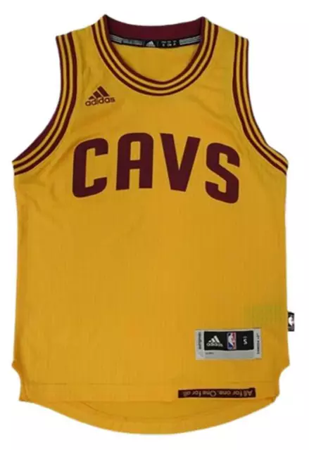 Adidas Lebron James #23 Cleveland Cavaliers Yellow Basketball Jersey, Youth  XL