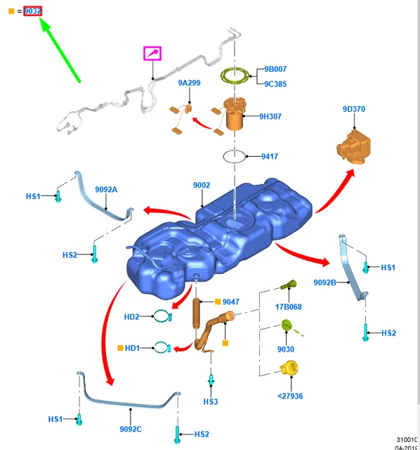 FORD TRANSIT CUSTOM MK1 Fuel Tank Filler Pipe 2358924 NEW GENUINE £176.