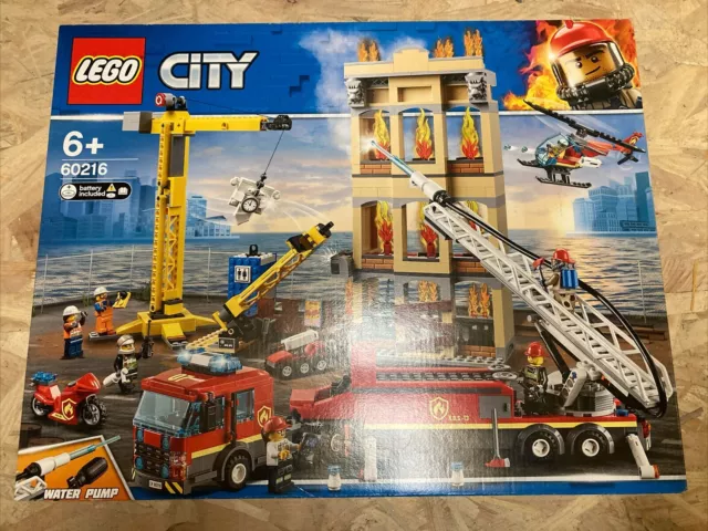 Set Boite Lego City Neuf 60216 La Grande Caserne De Pompiers Du Centre Ville Feu