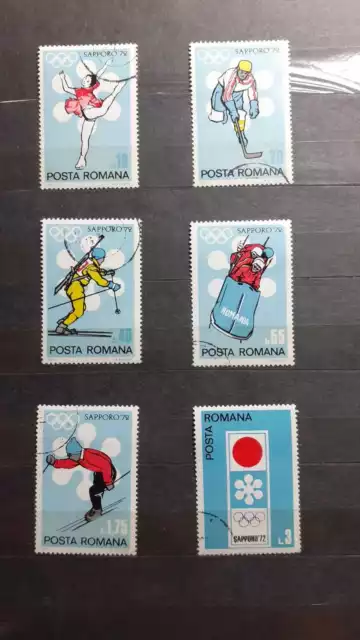 Romania 1971 Winter Olympic Games Sapporo Set Of 6 Stamps