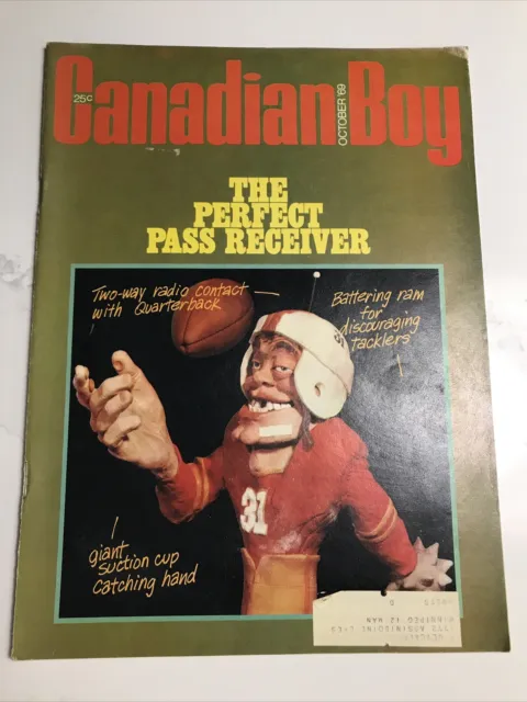 Canadian Boy Magazine October 1969 Boy Scouts Canada CFL Football Stars
