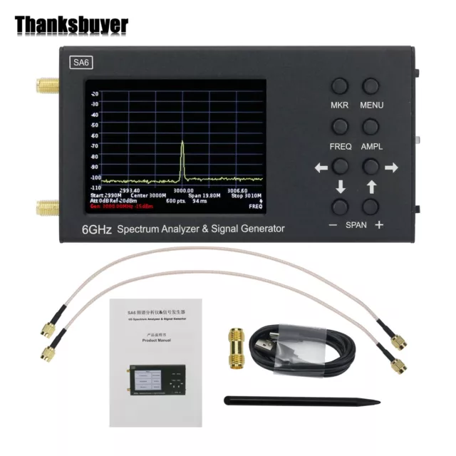 SA6 6GHz Spectrum Analyzer Signal Generator RF Signal Source Wi-Fi 4G LTE CDMA