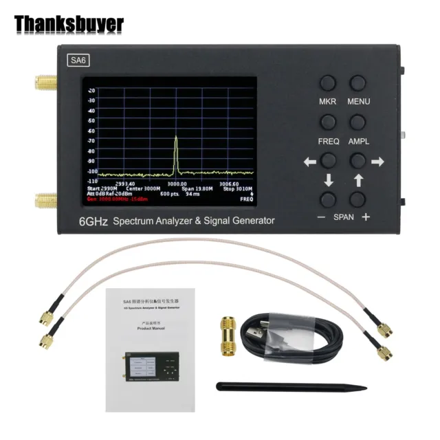 SA6 Spectrum Analyzer Signal Generator RF Signal Source Wi-Fi 4G LTE CDMA 6GHz