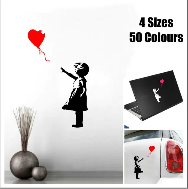 Banksy Girl with Balloon Vinyl Art Sticker Wall Laptop Car